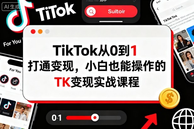 TikTok从0到1打通变现，小白也能操作的TK变现实战课程-第一资源库