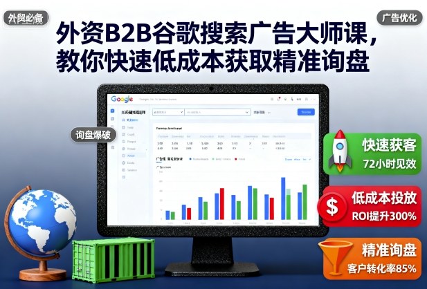 外资B2B谷歌搜索广告大师课，教你快速低成本获取精准询盘-第一资源库