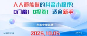 人人都能做的抖音小程序,0门槛0成本,适合新手-第一资源库