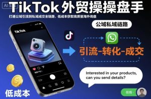 TikTok外贸操盘手，打通公域引流到私域成交全链路，低成本获取高质量海外询盘-第一资源库