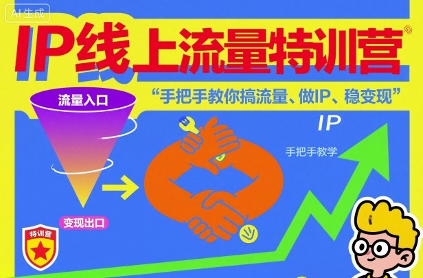 IP线上流量特训营，手把手教你搞流量、做IP、稳变现-第一资源库
