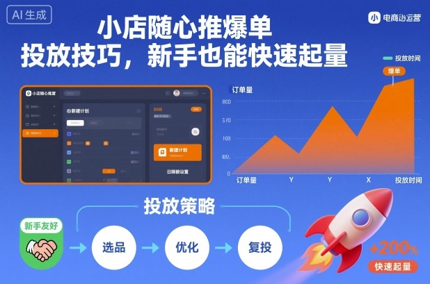 小店随心推爆单投放技巧，新手也能快速起量-第一资源库