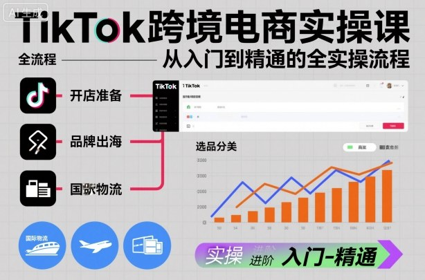 TikTok跨境电商实操课，从入门到精通的全实操流程-第一资源库