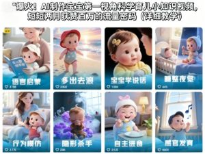 爆火！AI制作宝宝第一视角科学育儿小知识视频，短短两月获赞百万的流量密码（详细教学）-第一资源库