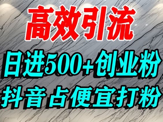 怎么打创业粉？抖音利用占便宜心理引流创业粉，单人日引500+精准流量-第一资源库