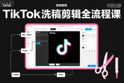TikTok洗稿剪辑全流程课，PR洗稿剪辑全流程，TK洗稿运营课-第一资源库