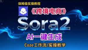 Sora2生成《跨境电商》英文短视频，实操搭建教学课，通俗易懂，包教包会-第一资源库
