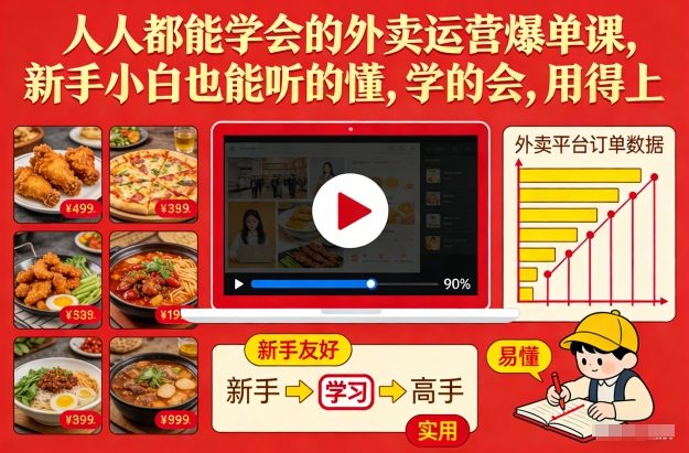 人人都能学会的外卖运营爆单课，新手小白也能听的懂，学的会，用得上-第一资源库