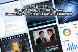 AI电影大师课：ChatGPT写脚本+Suno做配乐+Nano Banana生图+Veo生视频，打造爆款短片-第一资源库