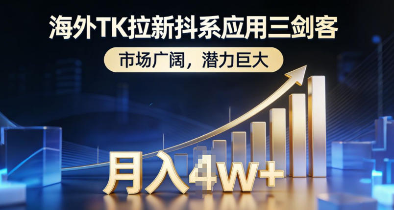 海外TK拉新抖系应用三剑客，市场广阔，潜力巨大，月入1w+-第一资源库