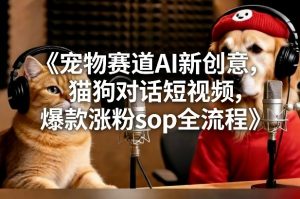 宠物赛道AI新创意,猫狗对话短视频,爆款涨粉sop全流程-第一资源库