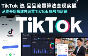 TikTok选品流量算法变现实操，从零开始搭建并运营TikTok账号与店铺-第一资源库