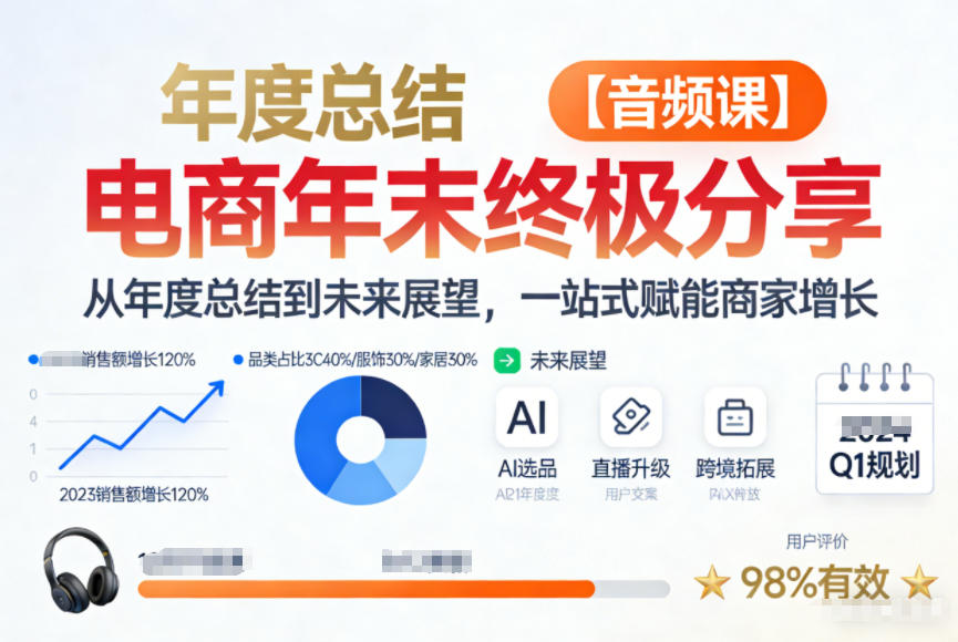 电商年未终极分享，从年度总结到未来展望，一站式赋能商家增长【音频课】-第一资源库
