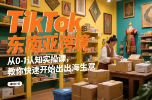 TikTok东南亚跨境从0-1认知实操课，教你快速开始出海生意-第一资源库