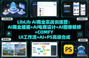 LibLIb AI商业实战训练营：AI商业插画+AI电商设计+AI图像精修+COMFY UI工作流+AI+PS高级合成-第一资源库