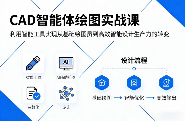 CAD智能体绘图实战课，利用智能工具，实现从基础绘图员到高效智能设计生产力的转变-第一资源库