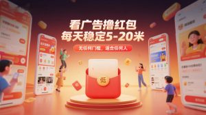 看广告撸红包，每天稳定5-20米，无任何门槛，适合任何人-第一资源库