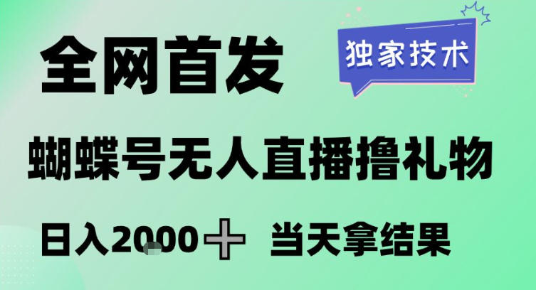 2026最新蝴蝶号无人直播掘金，独家技术，全网首发小白做了一个月收益3W，长期稳定可做【揭秘】-第一资源库