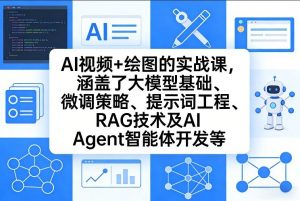 AI视频+绘图的实战课，涵盖了大模型基础、微调策略、提示词工程、RAG技术及AI Agent智能体开发等-第一资源库
