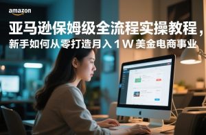 亚马逊保姆级全流程实操教程，新手如何从零打造月入1W美金电商事业-第一资源库