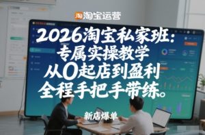 2026淘宝私家班：专属实操教学，从0起店到盈利，全程手把手带练（更新）-第一资源库