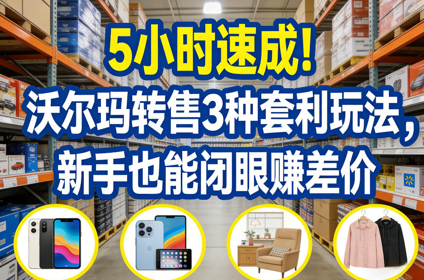 5小时速成！沃尔玛转售3种套利玩法，新手也能闭眼賺差价-第一资源库