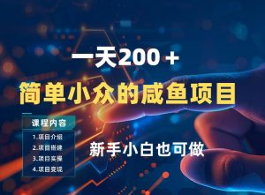一天收入2张，一个简单小众的咸鱼项目，0门槛小白也能做-第一资源库