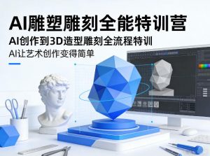 AI雕塑雕刻全能特训营,AI创作到3D造型雕刻全流程特训,AI让艺术创作变得简单-第一资源库