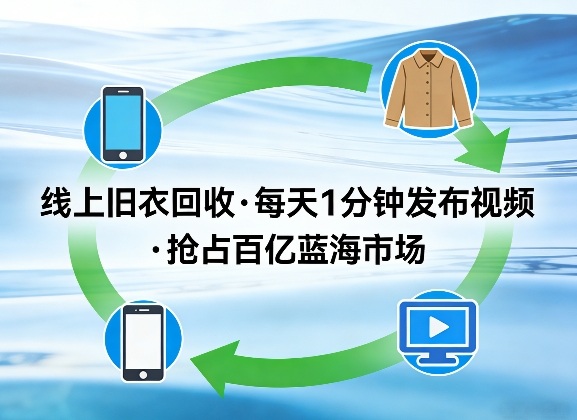 线上旧衣回收项目，我们给你提供视频，每天花一分钟发布视频，抢占百亿蓝海市场【揭秘】-第一资源库