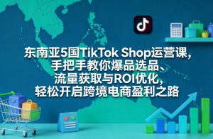 东南亚5国TikTok Shop运营课,手把手教你爆品选品、流量获取与ROI优化,轻松开启跨境电商盈利之路-第一资源库