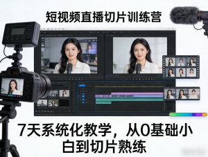 短视频直播切片训练营，7天系统化教学，从0基础小白到切片熟练-第一资源库