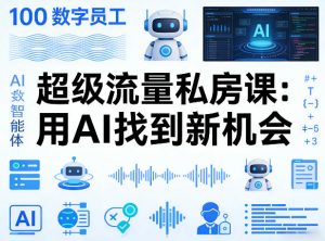 你的AI数字员工100个智能体，超级流量私房课，用AI找到新机会-第一资源库