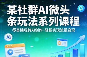 某社群的AI微头条玩法系列课程，零基础玩转AI创作，轻松实现流量变现-第一资源库