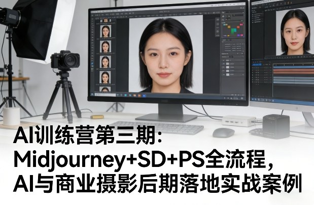 AI训练营第三期:Midjourney+SD+PS全流程,AI与商业摄影后期落地实战案例