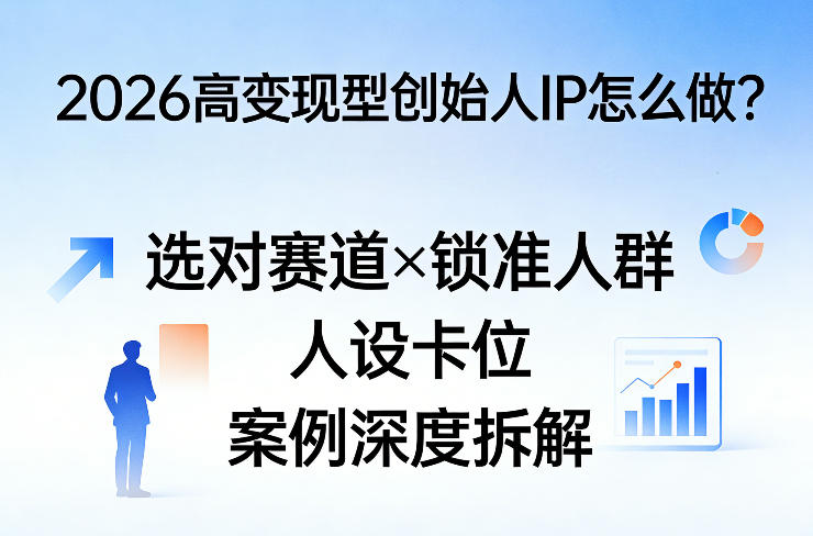 2026高变现型创始人IP怎么做？选对赛道×锁准人群×人设卡位×案例深度拆解-第一资源库