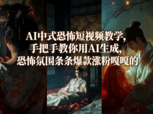 AI中式恐怖短视频教学,手把手教你用AI生成,恐怖氛围条条爆款涨粉嘎嘎的-第一资源库