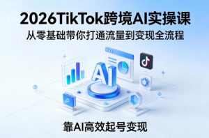 2026TikTok跨境AI实操课,从零基础带你打通流量到变现全流程,靠AI高效起号变现-第一资源库