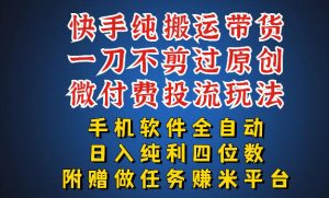 最新黑科技快手搬运带货方法，手机就能操作，轻松带你日入四位数【揭秘】-第一资源库