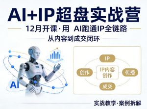 格掌门AI+IP超盘实战营,12月的课,用AI跑通IP全链路,从内容到成交闭环-第一资源库