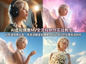 AI虚拟偶像MV全流程制作实战教学,从导演视角出发,系统讲解虚拟偶像MV从0到1的完整创作流程-第一资源库