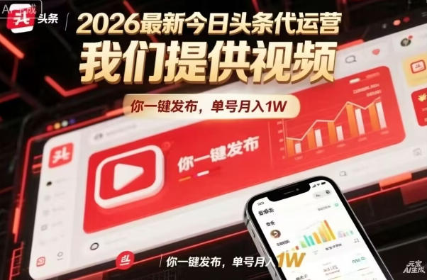 今日头条躺賺模式，你9我1，操作简单，一键发布，单机日入数百，长期合作【揭秘】-第一资源库