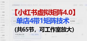 小红书虚拟矩阵4.0技术：单店4带1矩阵（共65节，可工作室放大）-第一资源库