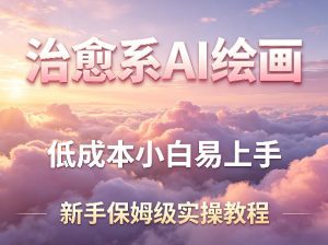 治愈系AI绘画提示词项目，低成本小白易上手，每天10分钟，新手保姆级实操教程-第一资源库