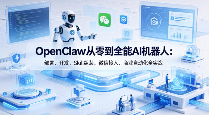 OpenClaw从零到全能AI机器人：部署、开发、Skill组装、微信接入、商业自动化全实战-第一资源库