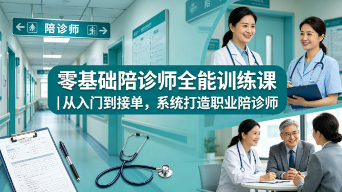 零基础陪诊师全能训练课｜从入门到接单，系统打造职业陪诊师-多金部落-社群网课资源站