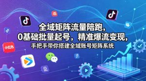 全域矩阵流量陪跑，0基础批量起号，精准爆流变现，手把手带你搭建全域账号矩阵系统-第一资源库