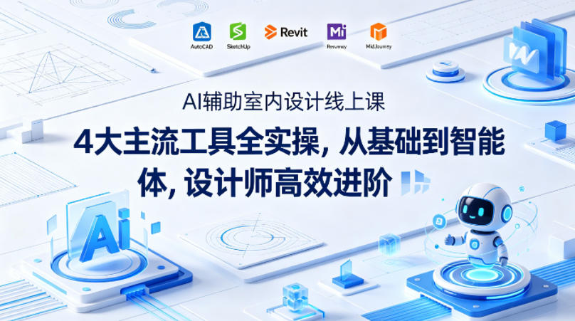 AI辅助室内设计线上课｜4大主流工具全实操，从基础到智能体，设计师高效进阶-多金部落-社群网课资源站