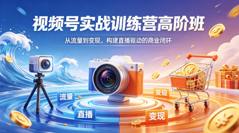 视频号实战训练营高阶班，从流量到变现，构建直播驱动的商业闭环（26年4月）-多金部落-社群网课资源站