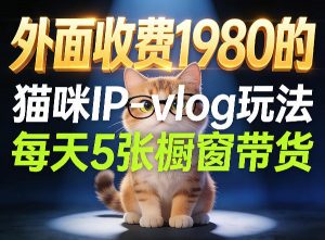 宠物赛道猫咪IP-vlog玩法，26条视频涨粉29W，每天5张橱窗带货拆解-第一资源库