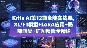 Krita AI第12期全能实战课，XL/F1模型+LoRA应用+局部修复+扩图精修全精通-第一资源库